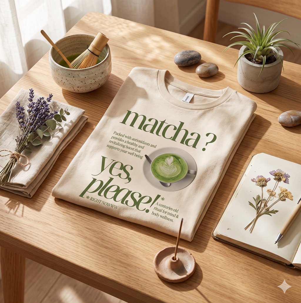 Matcha Lover Graphic T-Shirt Women Loose Cotton Short Sleeve