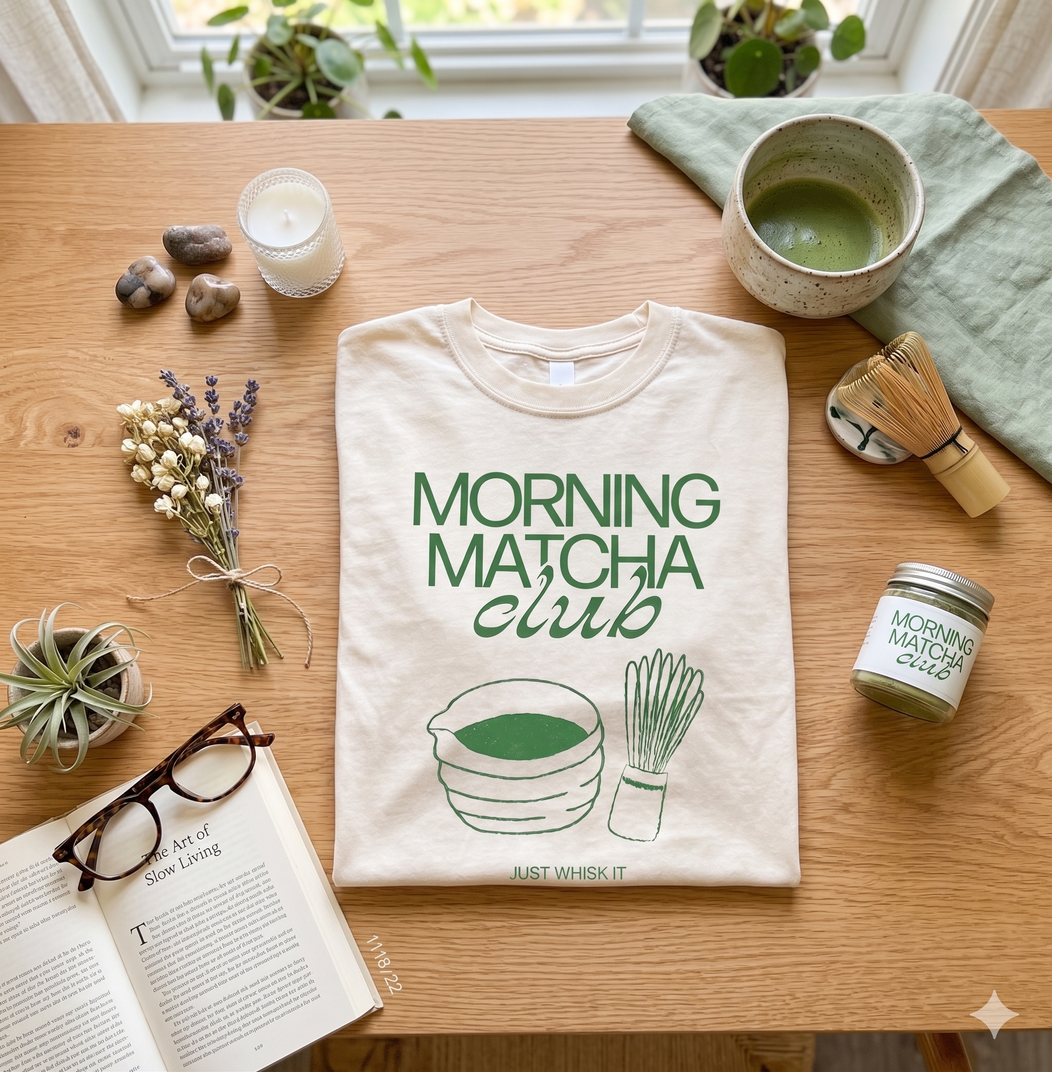 Morning Matcha Club Unisex Loose Cotton Graphic T-Shirt