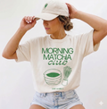 Morning Matcha Club Unisex Loose Cotton Graphic T-Shirt