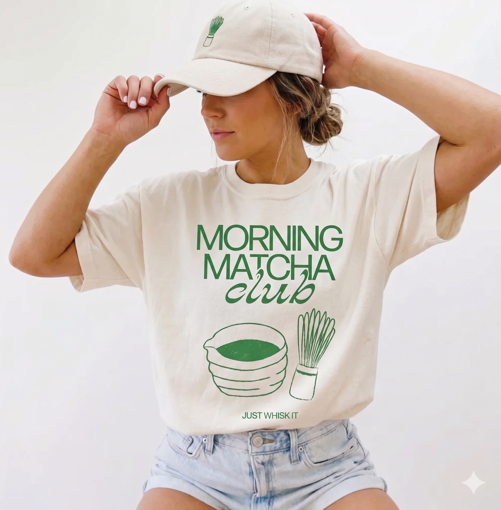 Morning Matcha Club Unisex Loose Cotton Graphic T-Shirt