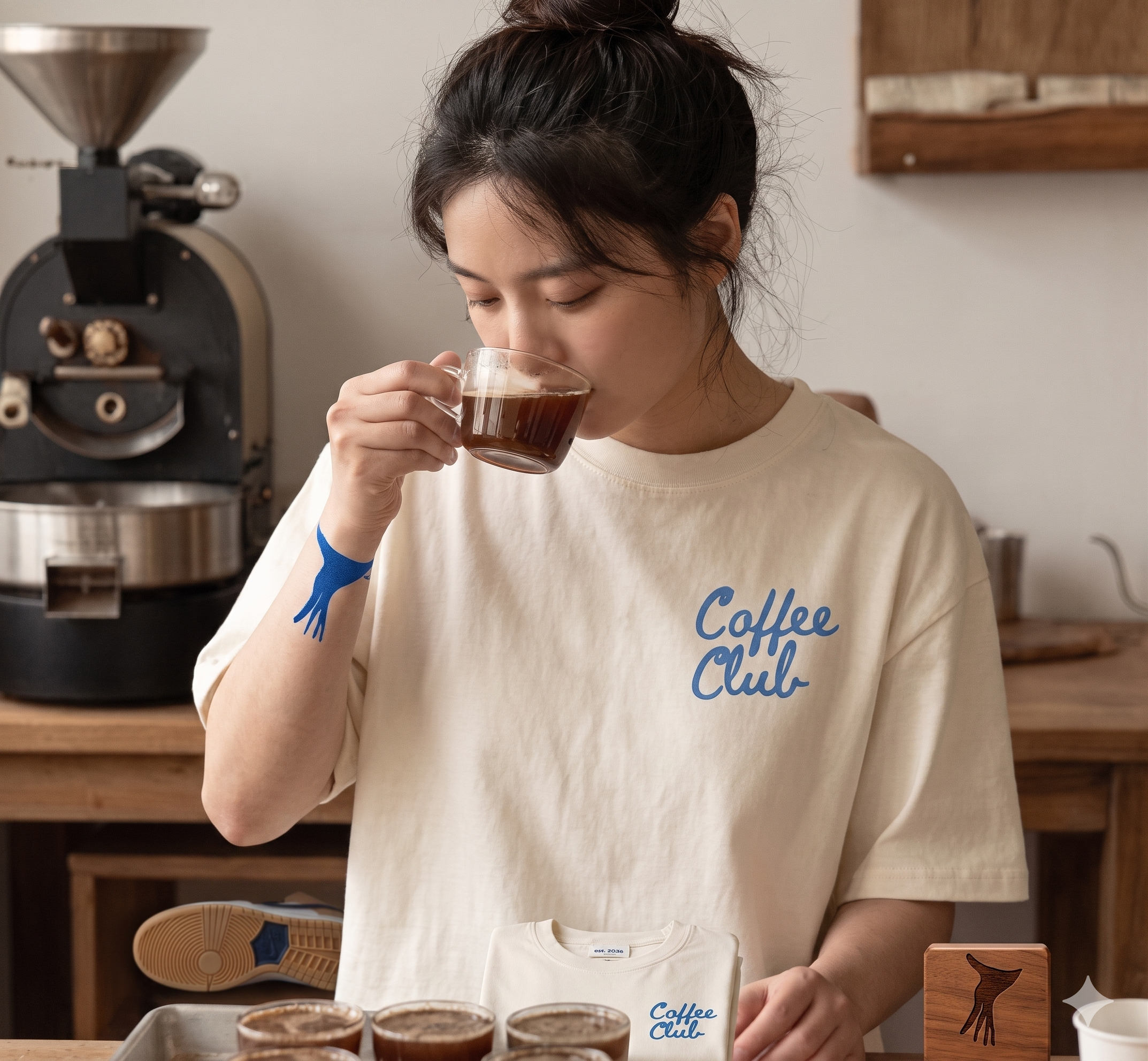 Coffee Club Graphic Print Women's Casual Cotton T-Shirt