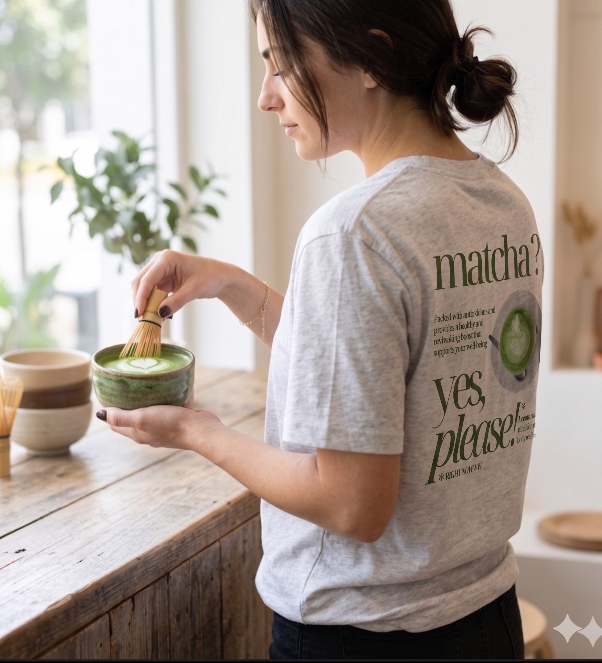 Matcha Lover Graphic T-Shirt Women Loose Cotton Short Sleeve