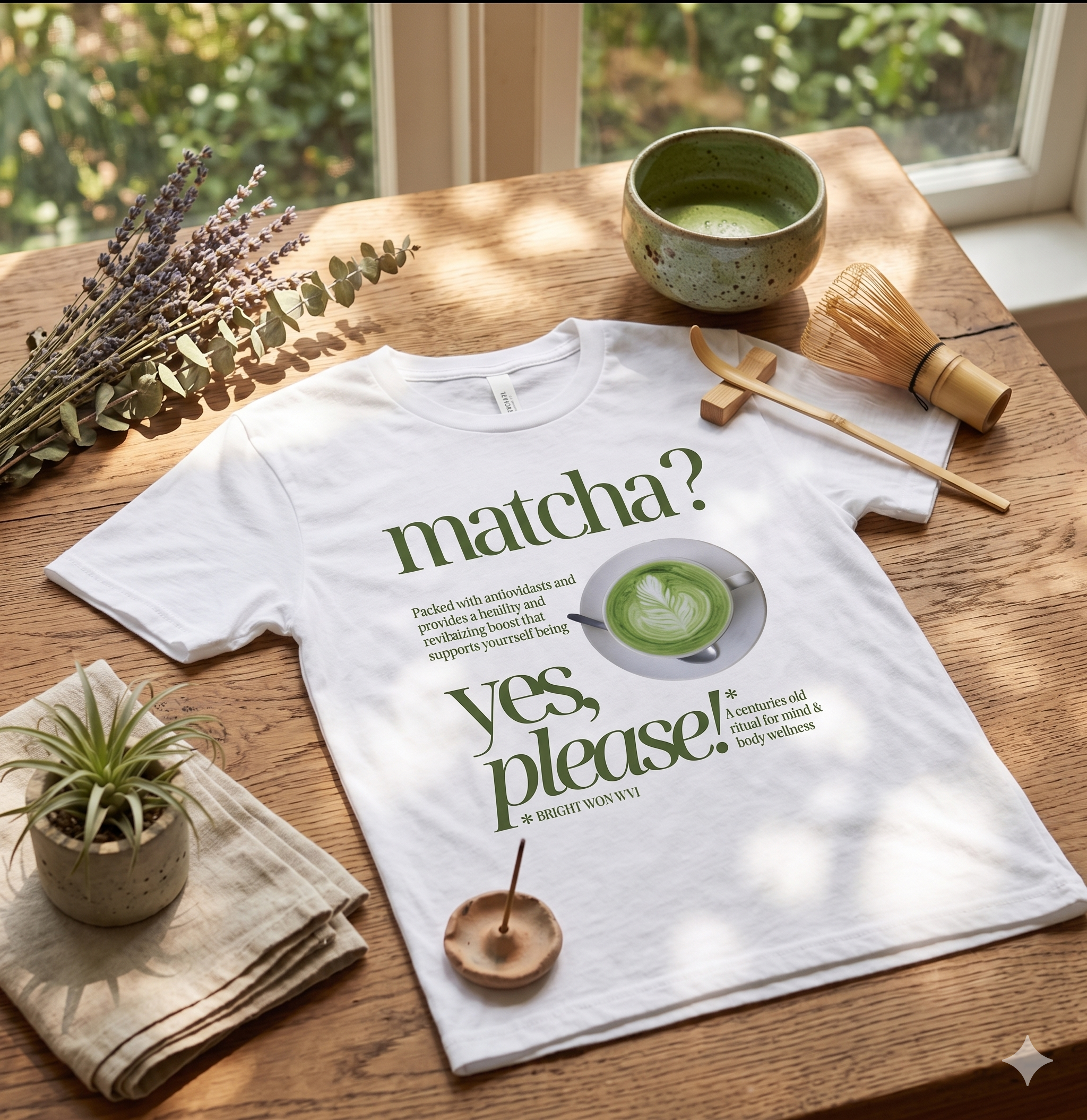 Matcha Lover Graphic T-Shirt Women Loose Cotton Short Sleeve